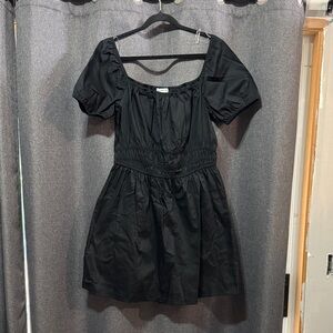 Chic Black Puff Sleeve Mini Dress